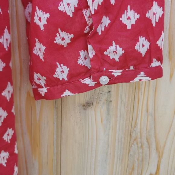 GAP | 3/4 Sleeve Sheer Blouse, Dark Pink - Picture 3 of 4